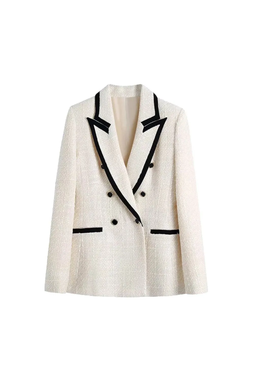 ' Austin' Color-Blocked Trimmed Textured Tailored Blazer