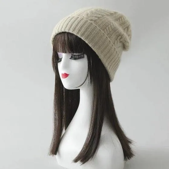 100% Cashmere Unisex Cable Knit Beanie