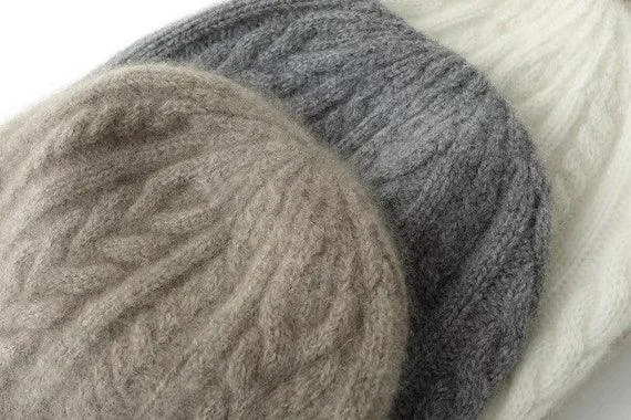 100% Cashmere Unisex Cable Knit Beanie