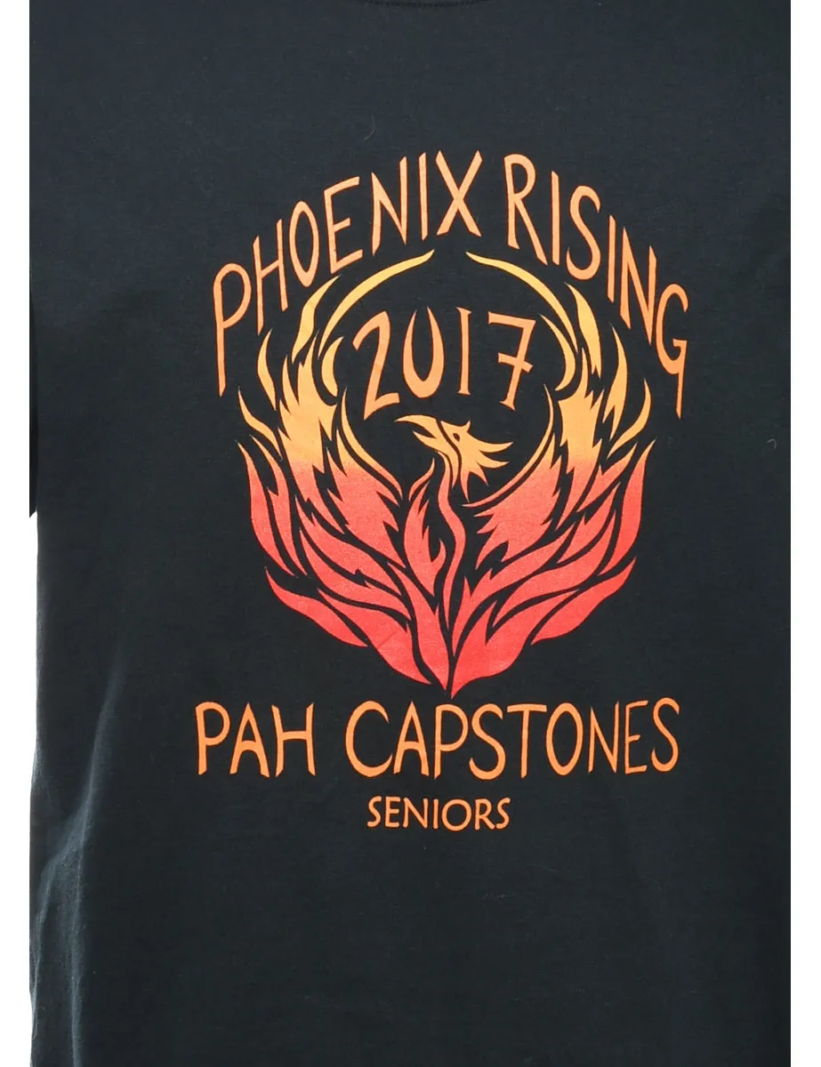 2000s Phoenix Rising Pah capstones Seniors Printed T-shirt - L