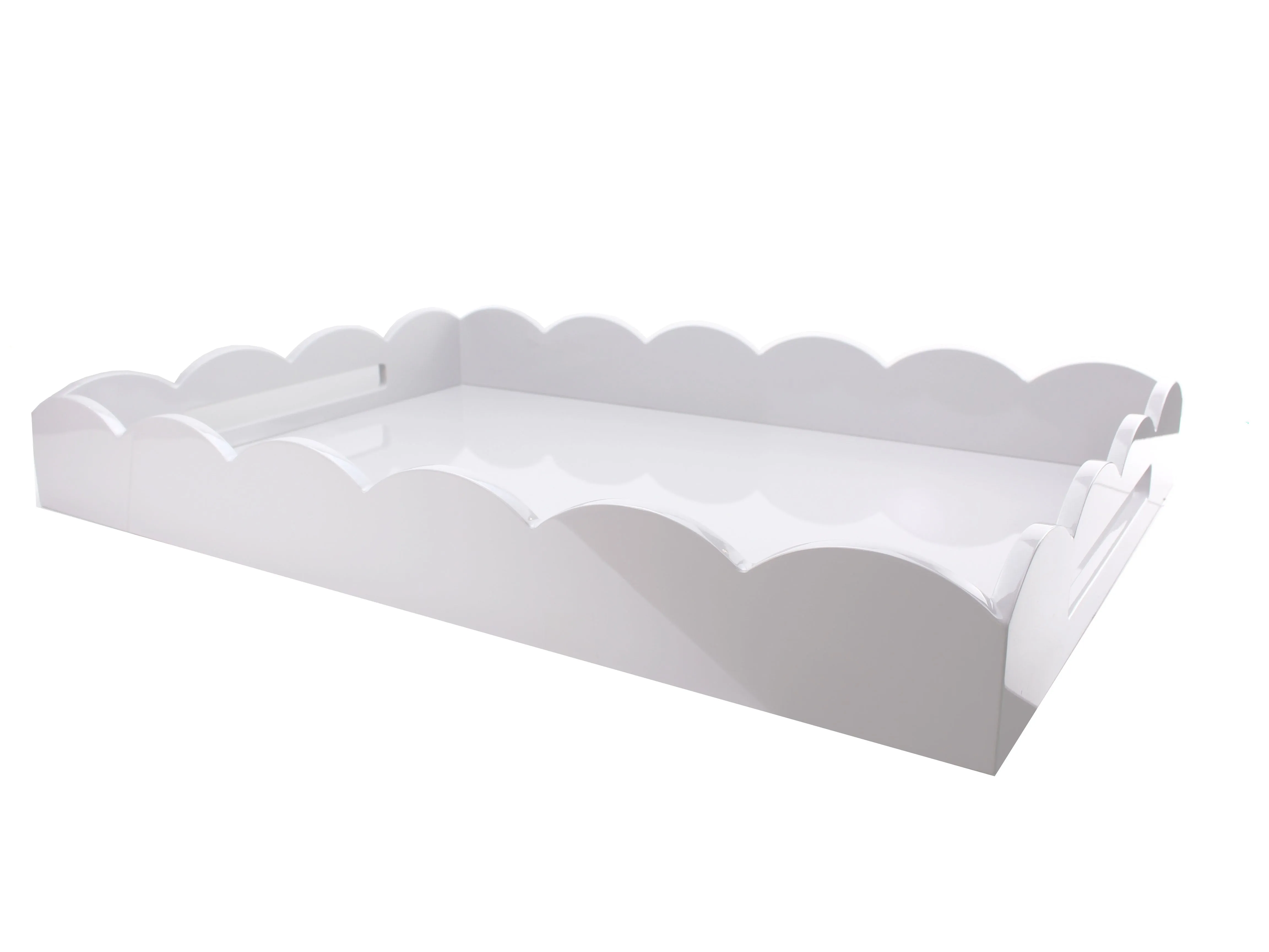 26x17 Scalloped Tray White