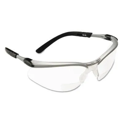 3M™ BX Safety Eyewear,  2.5 Diopter Polycarbon Hard Coat Lenses, Silver/Black Frame, 11376-00000-20