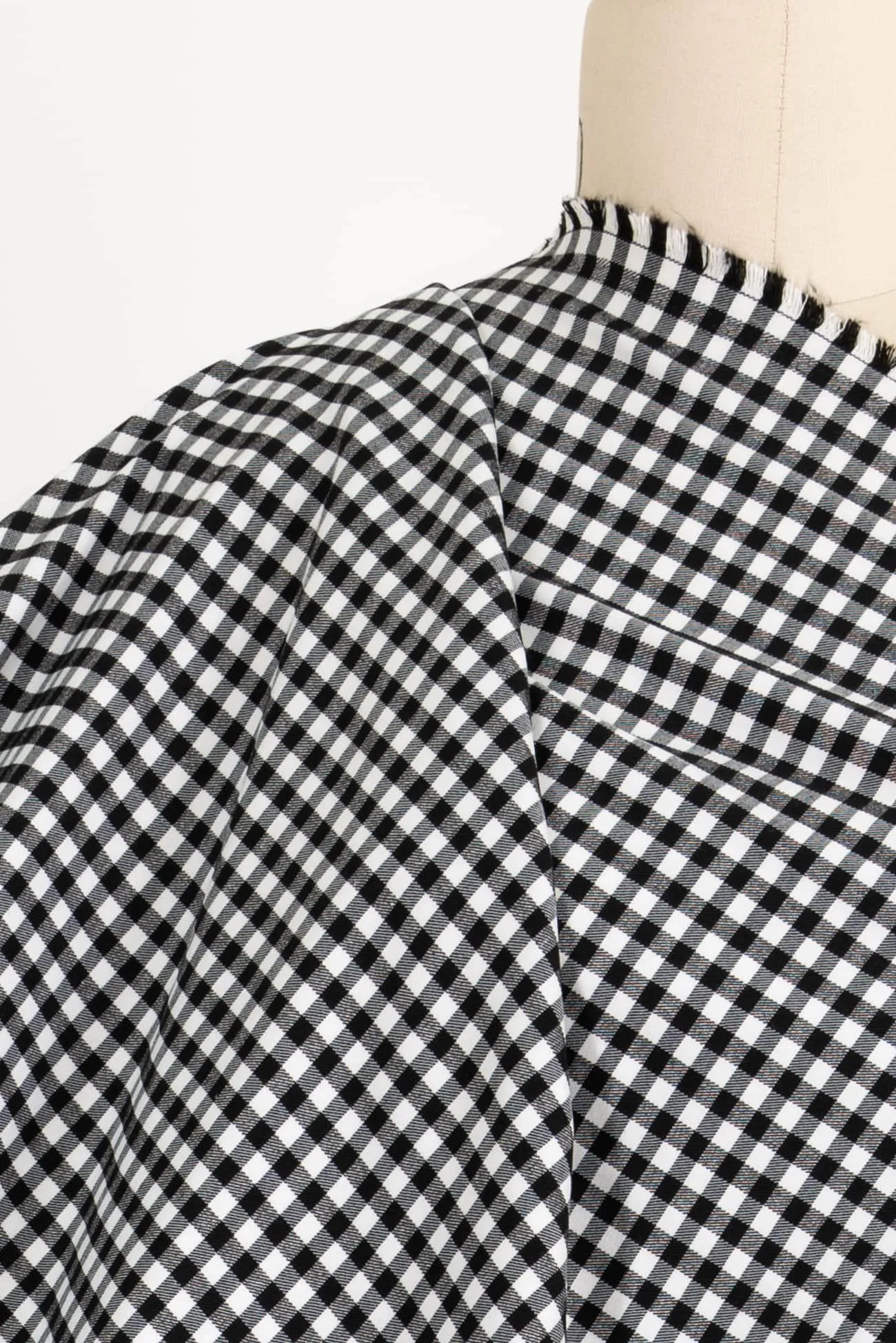 Ace Black And White Check Stretch Woven