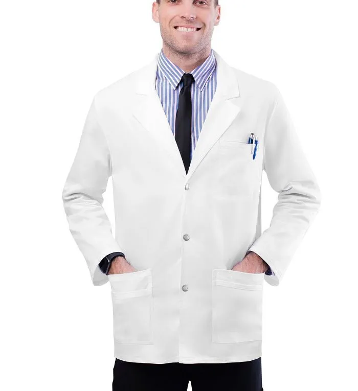 Adar Mens 31" Snap Front Lab Coat