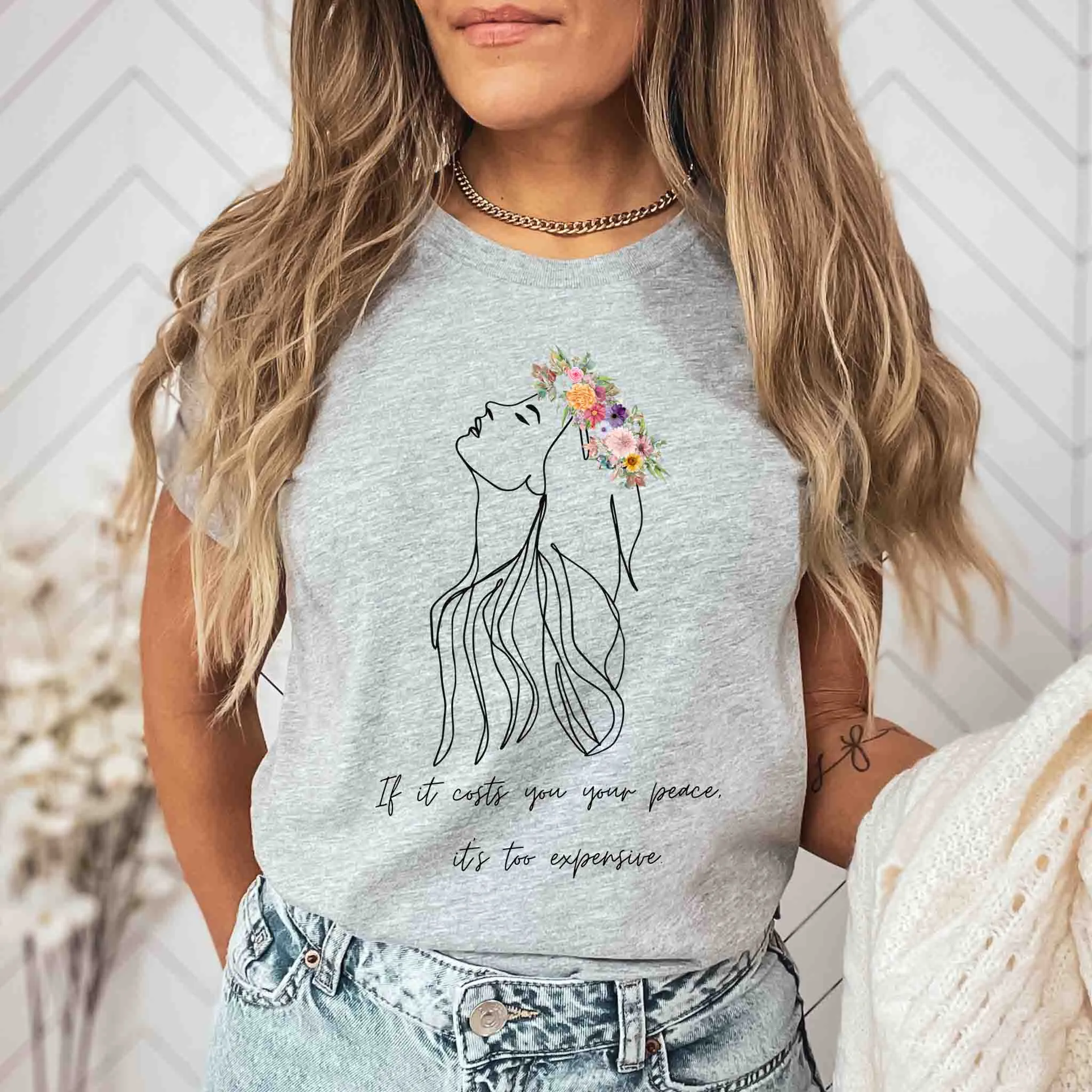 Adult's Mental Heath T shirt | Flower Crown & Slogan