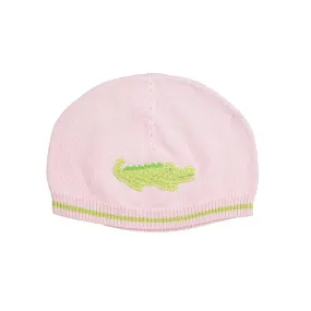 Alligator Knit Hat in Pink