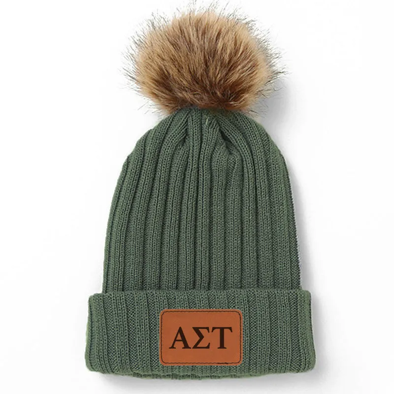 Alpha Sigma Tau Pom Pom Beanie Hat