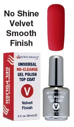 Americanails No-Cleanse Gel Polish Top Coat Velvet Finish .5oz