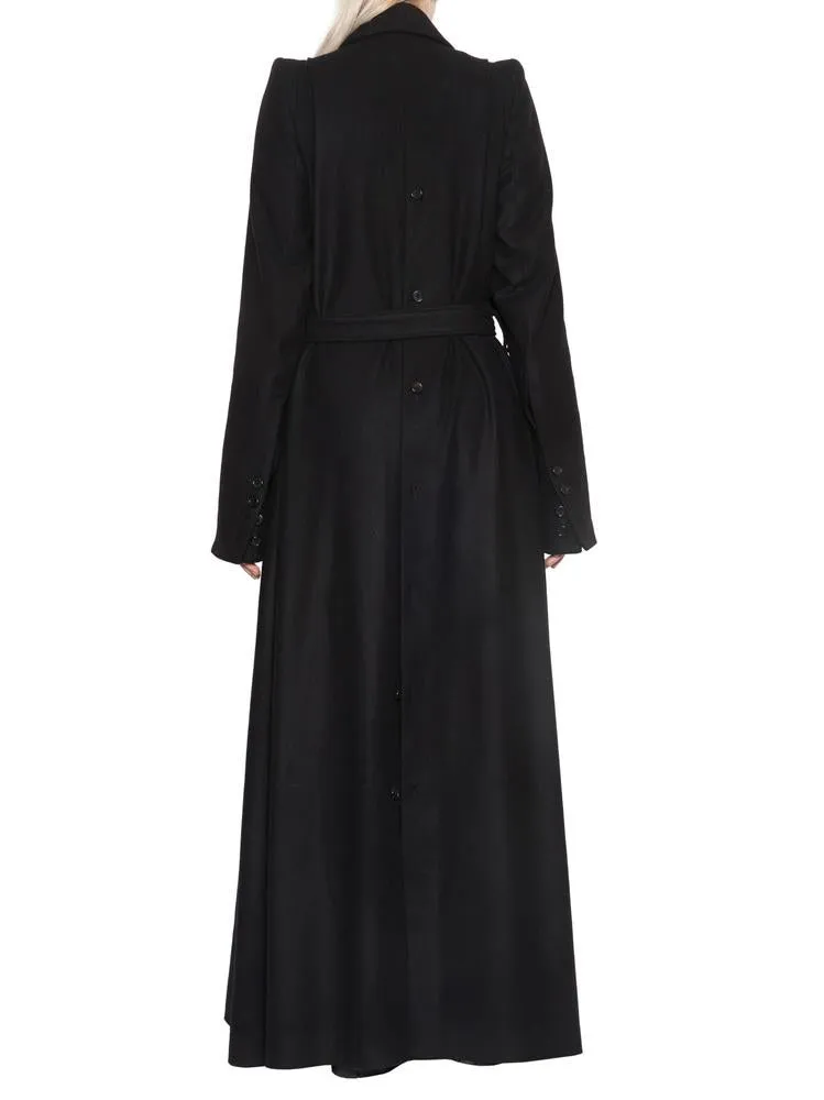 Ann Demeulemeester Structured Shoulder Belted Long Coat