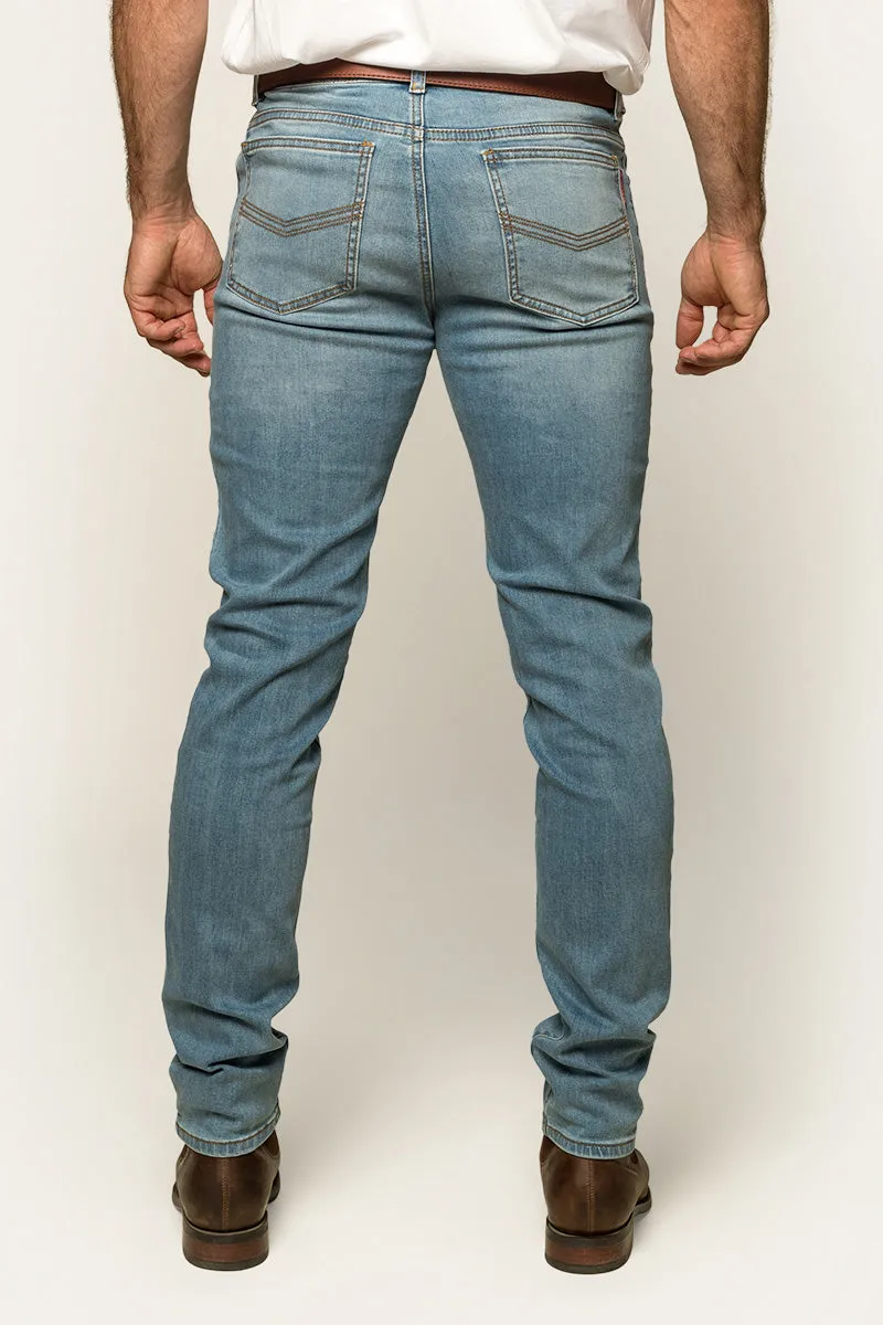 Austin Mens Slim Fit Jeans - Vintage Light Blue