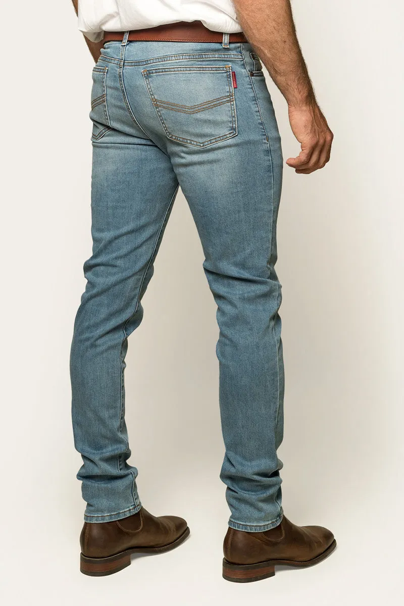 Austin Mens Slim Fit Jeans - Vintage Light Blue