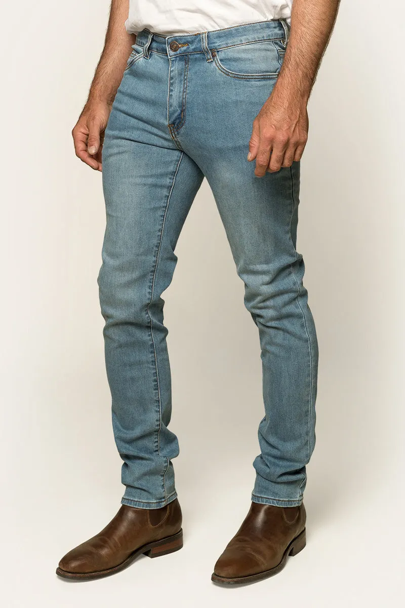 Austin Mens Slim Fit Jeans - Vintage Light Blue