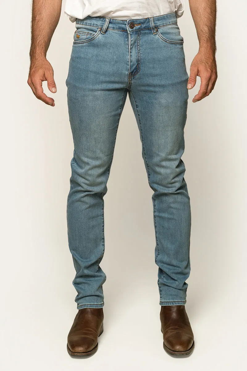 Austin Mens Slim Fit Jeans - Vintage Light Blue