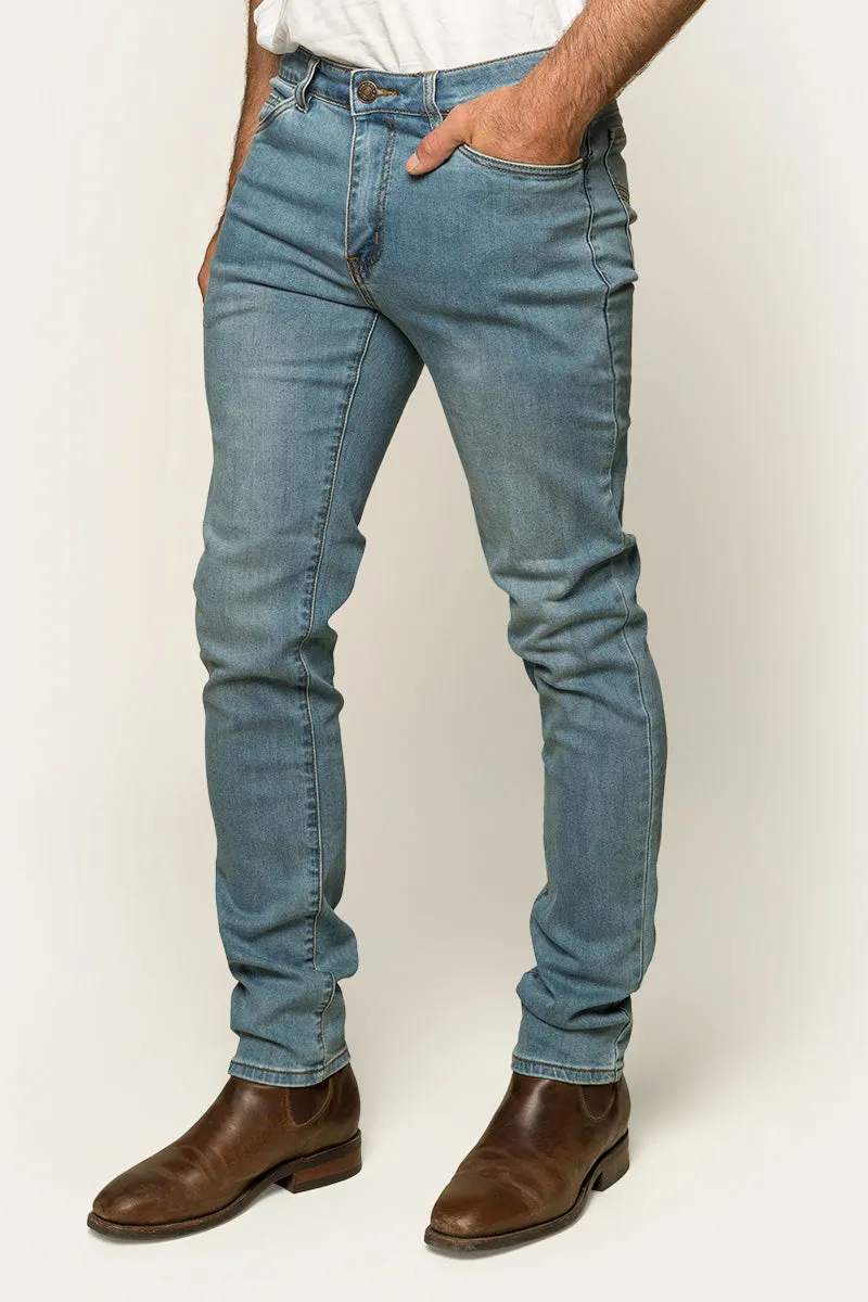 Austin Mens Slim Fit Jeans - Vintage Light Blue