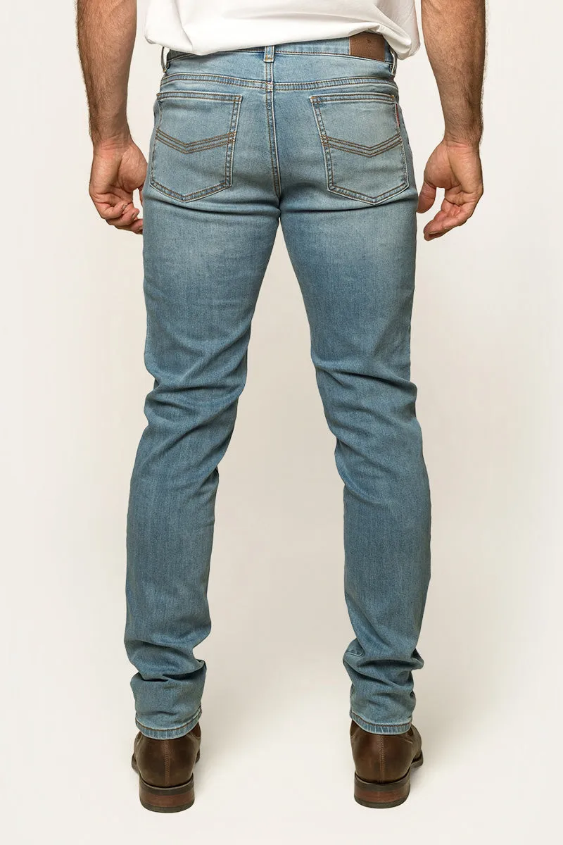 Austin Mens Slim Fit Jeans - Vintage Light Blue