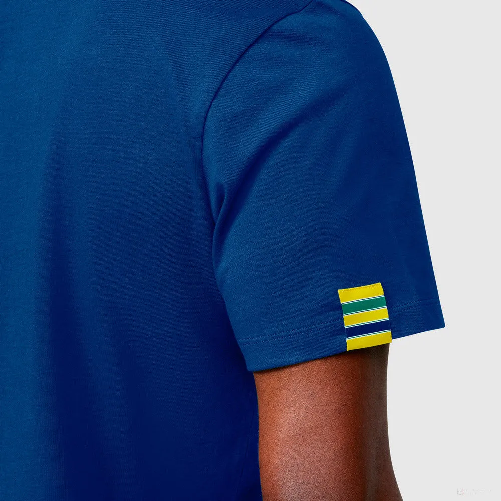 Ayrton Senna T-shirt, Brasil Flag, Blue, 2021