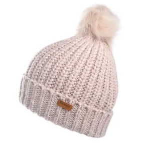 Barbour Hats Rothbury Faux Fur Pom Bobble Hat - Light Pink