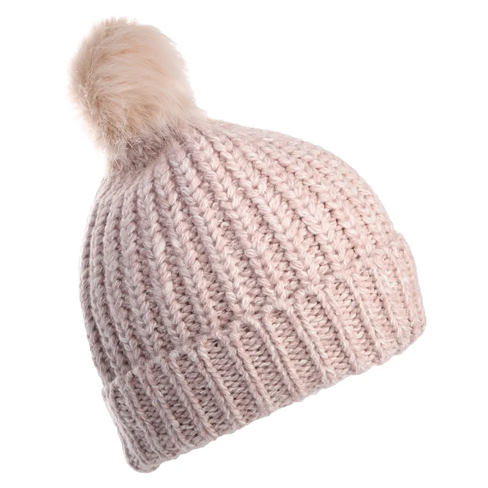 Barbour Hats Rothbury Faux Fur Pom Bobble Hat - Light Pink