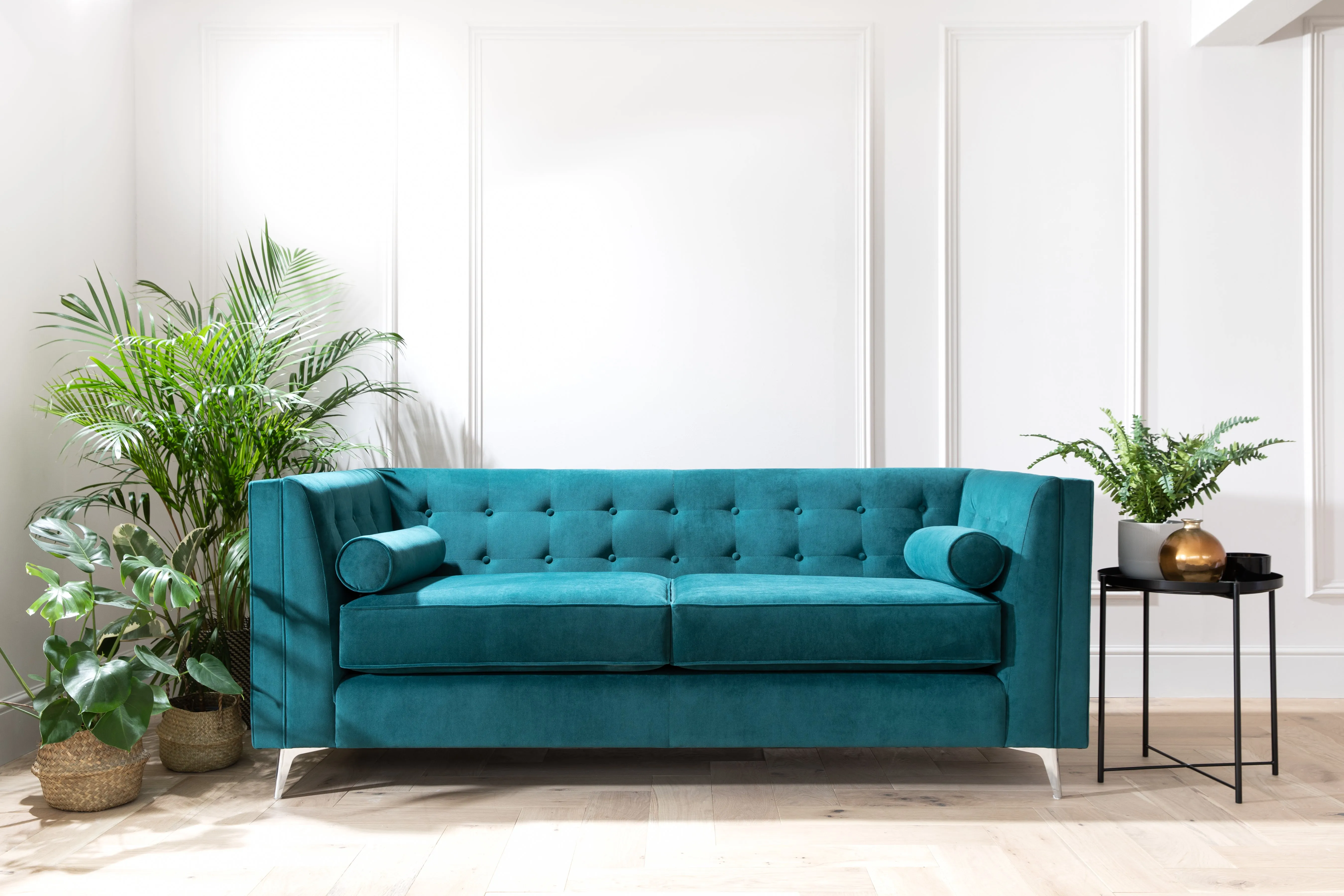 Bespoke Miami Velvet and Chrome Luxe Sofa Collection - All Options