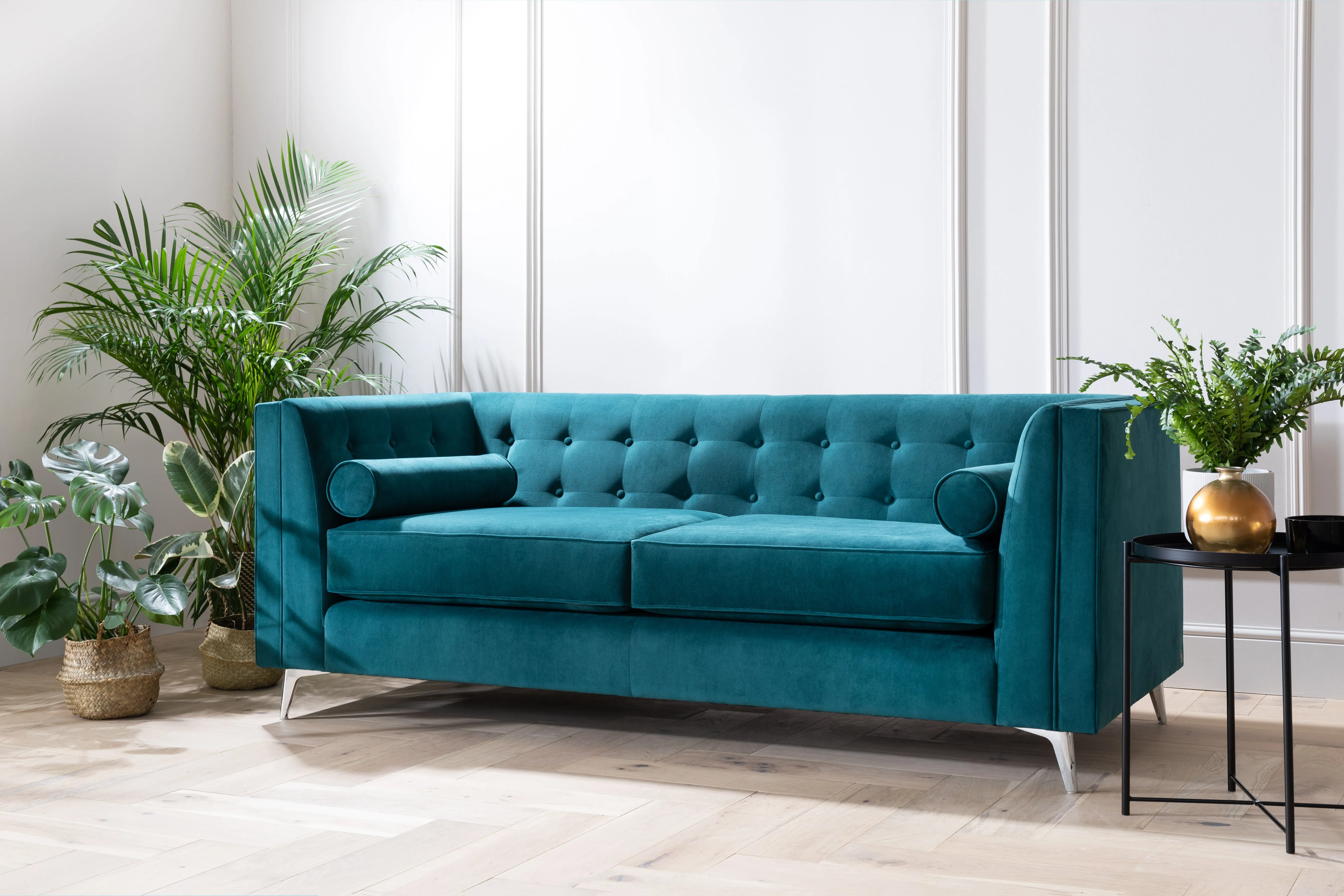 Bespoke Miami Velvet and Chrome Luxe Sofa Collection - All Options