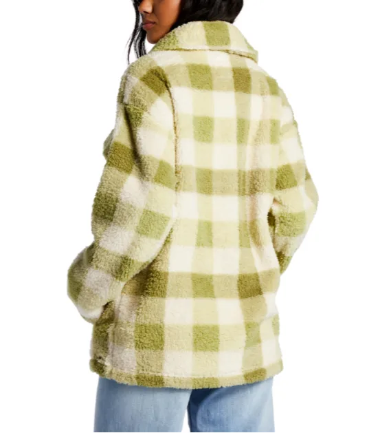 Billabong Womens Fairbanks Button-Up Teddy Bear Jacket