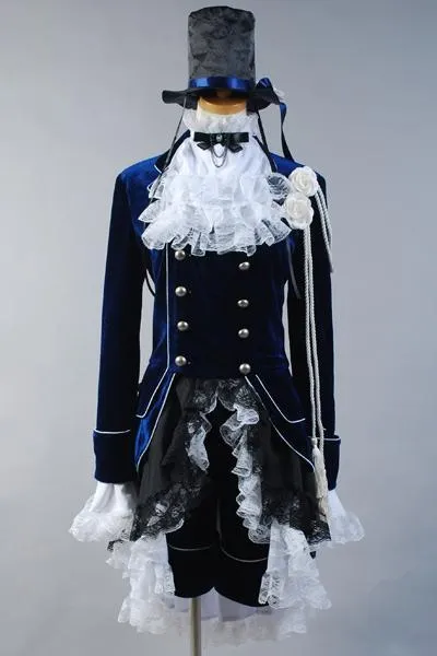 Black Butler Ciel Cosplay Costume Dark Blue Dress