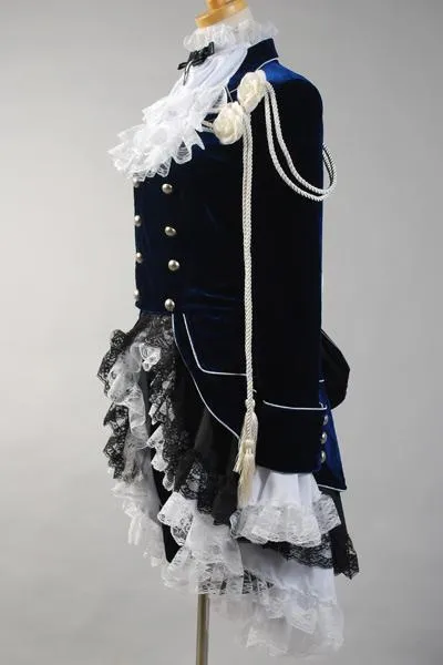 Black Butler Ciel Cosplay Costume Dark Blue Dress