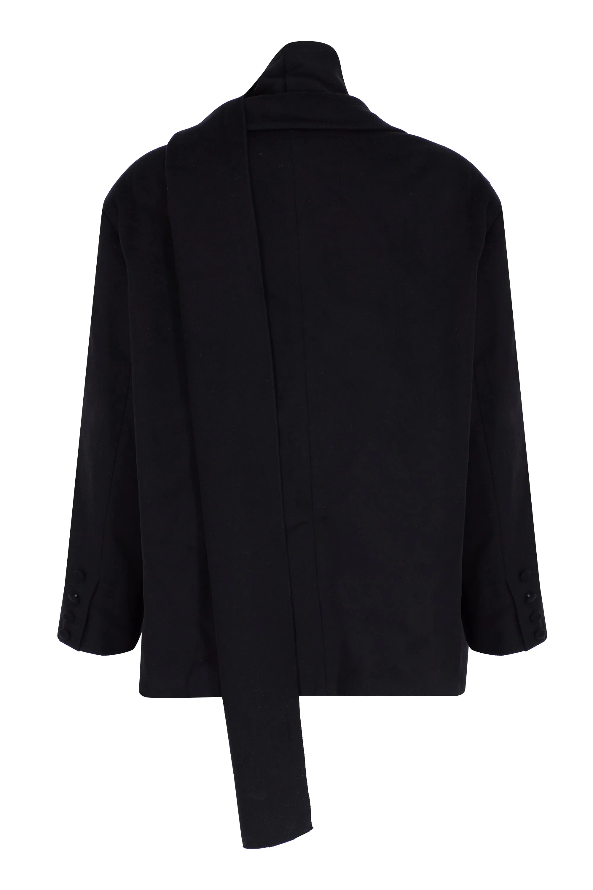 BLACK CACHET SCARF DETAILED BLAZER JACKET