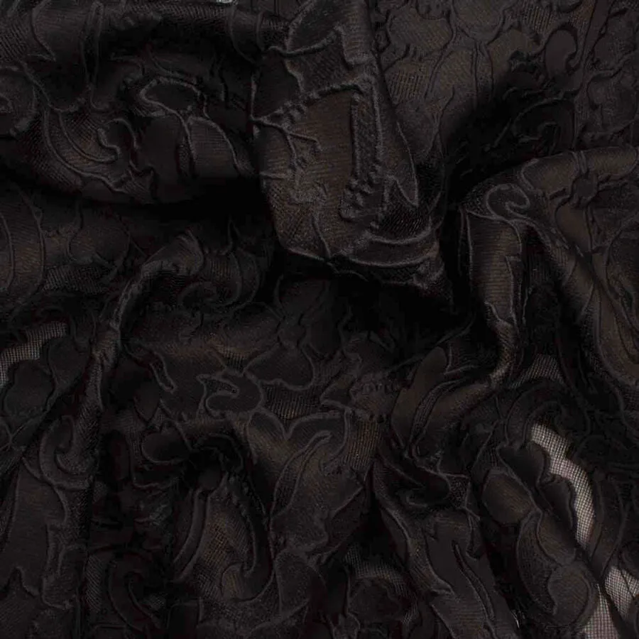 Black Floral Jacquard Gazar