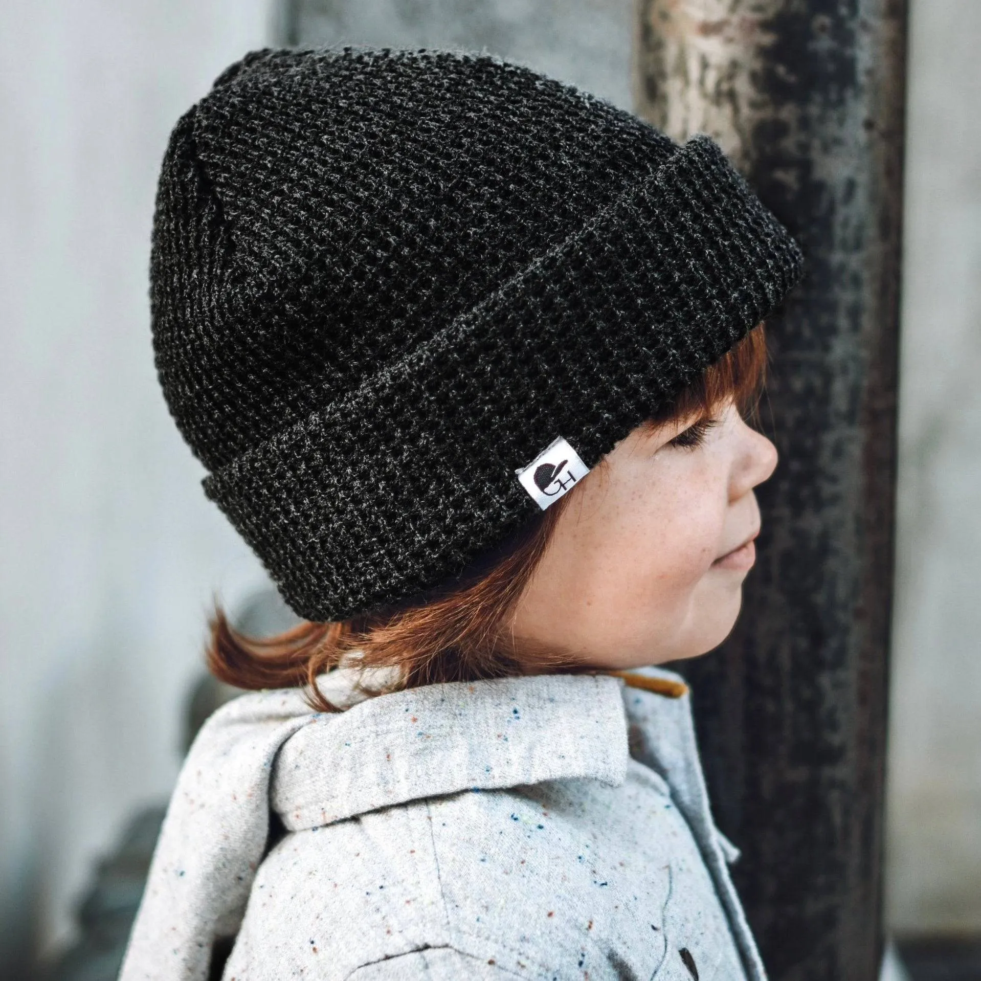 Black Waffle Beanie