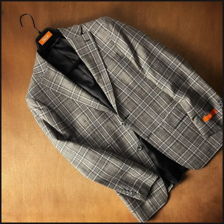 Black/White/Blue Plaid Sportcoat