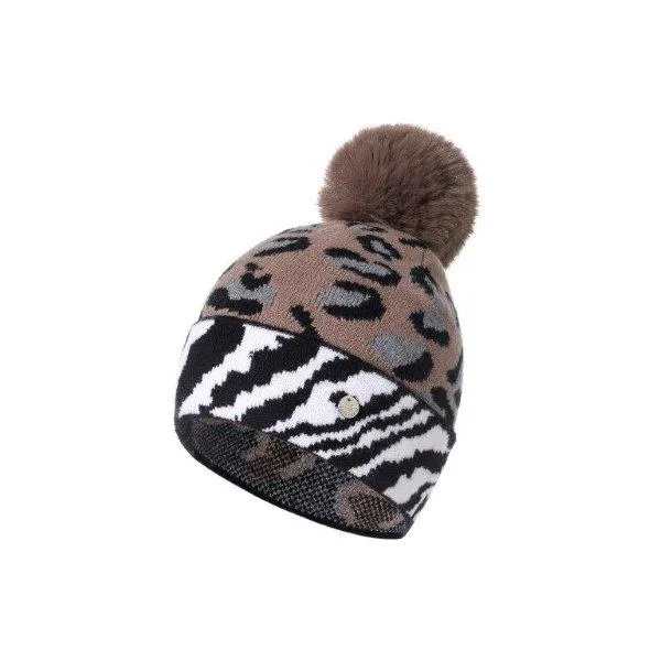 Bright Leopard PomPom Hat