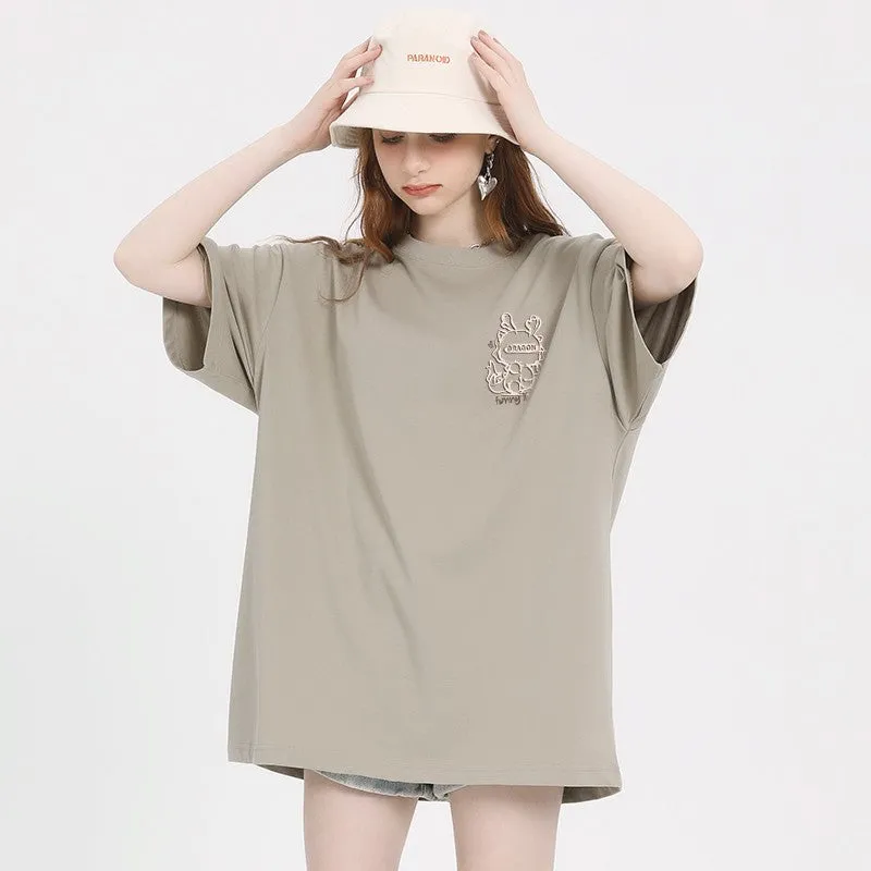 Brown T-shirt for women spring and summer top trend