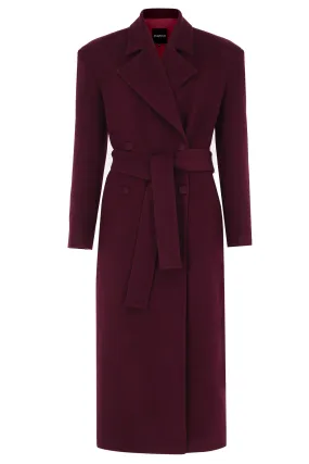 BURGUNDY CACHET LONG COAT