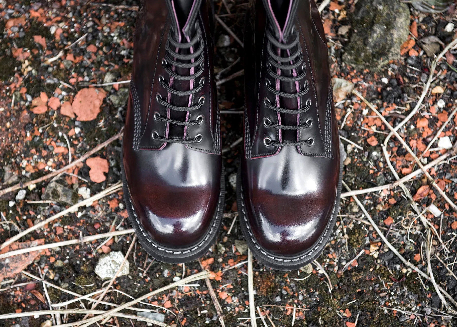 Burgundy Rub-Off 8 Eye Derby Boot