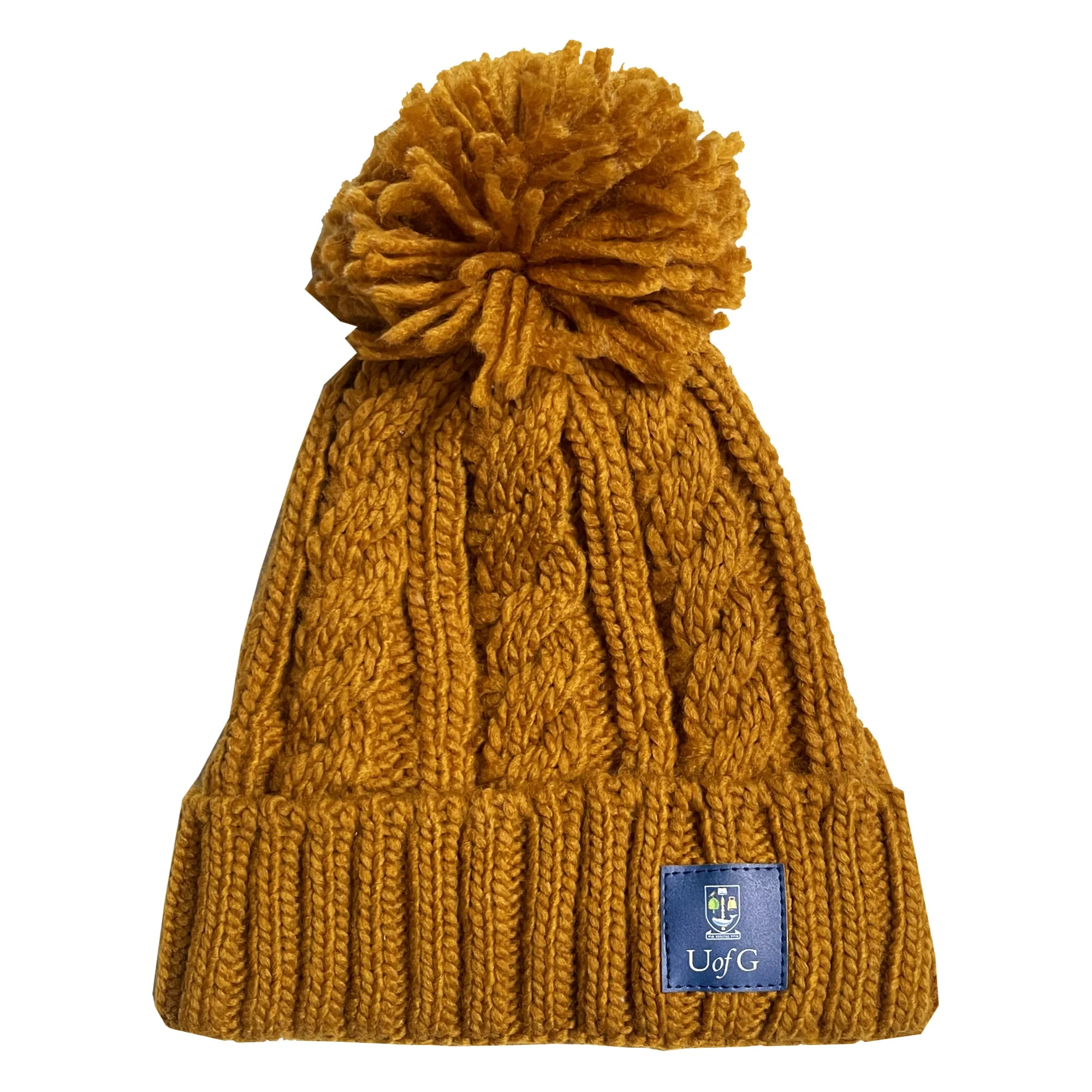 Cable Knit Hat - Mustard