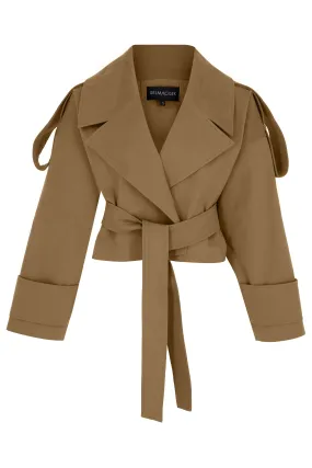 Camel Canvas Belt Detailed Jacket