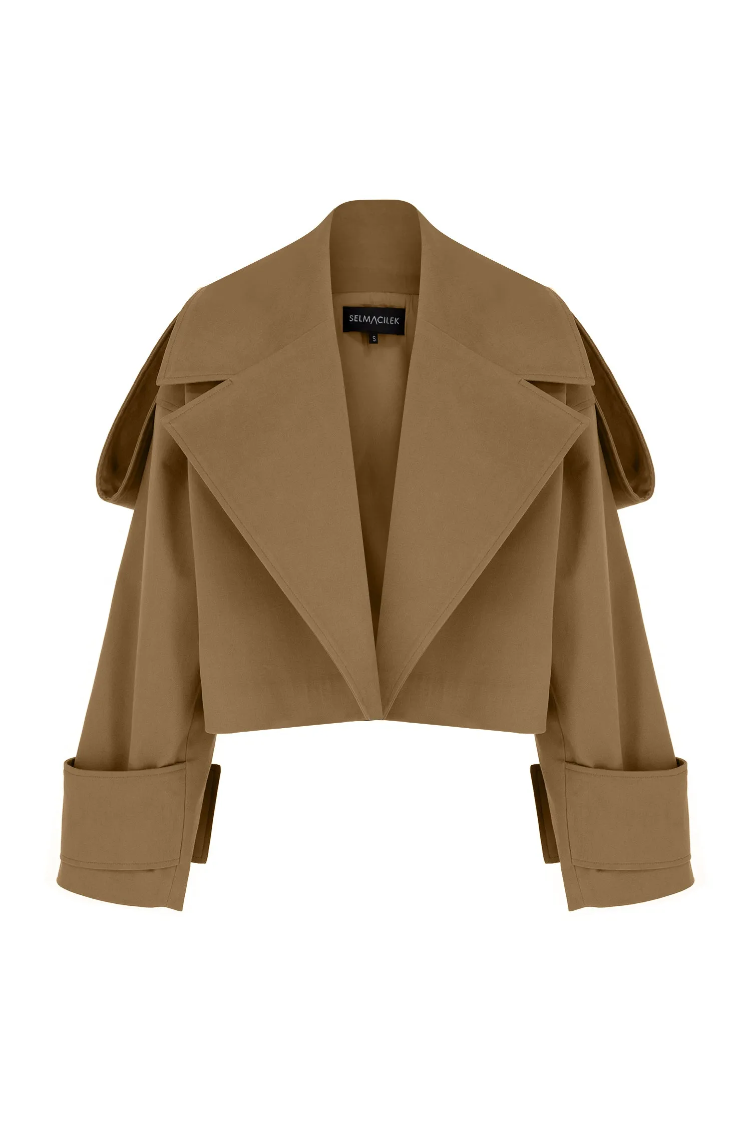 Camel Canvas Shoulder Detailed Jacket