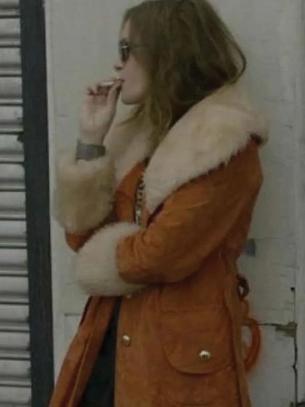 Carly Chaikin Fur Leather Coat