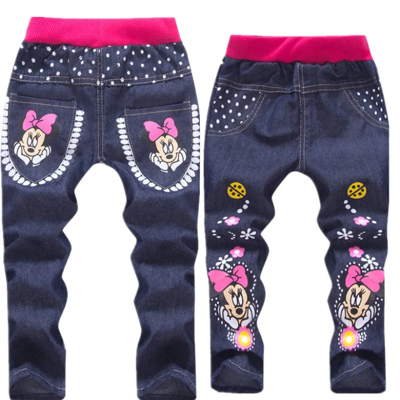 Cartoon Pattern Printing Kids Denim Pants Jeans