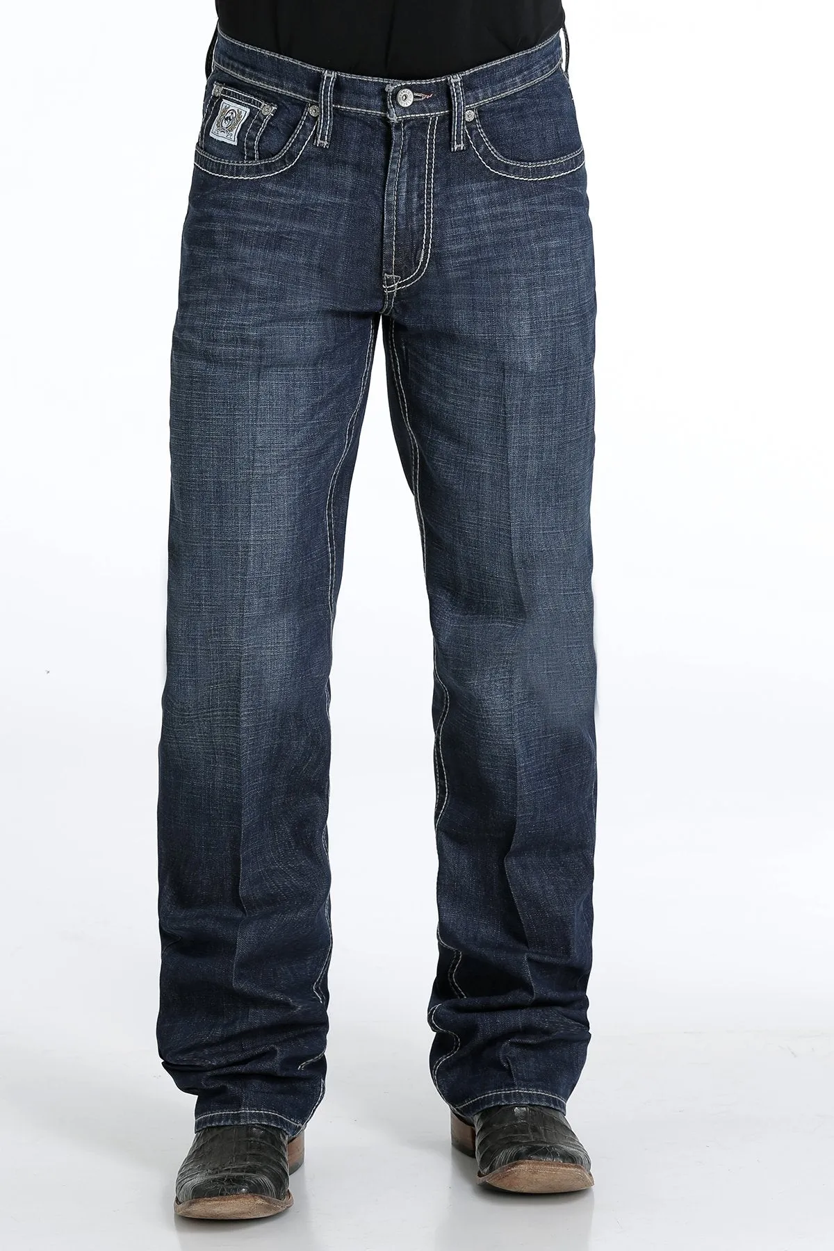 CINCH MEN'S RELAXED FIT WHITE LABEL PERFORMANCE DENIM - DARK STONEWASH STYLE MB92834039