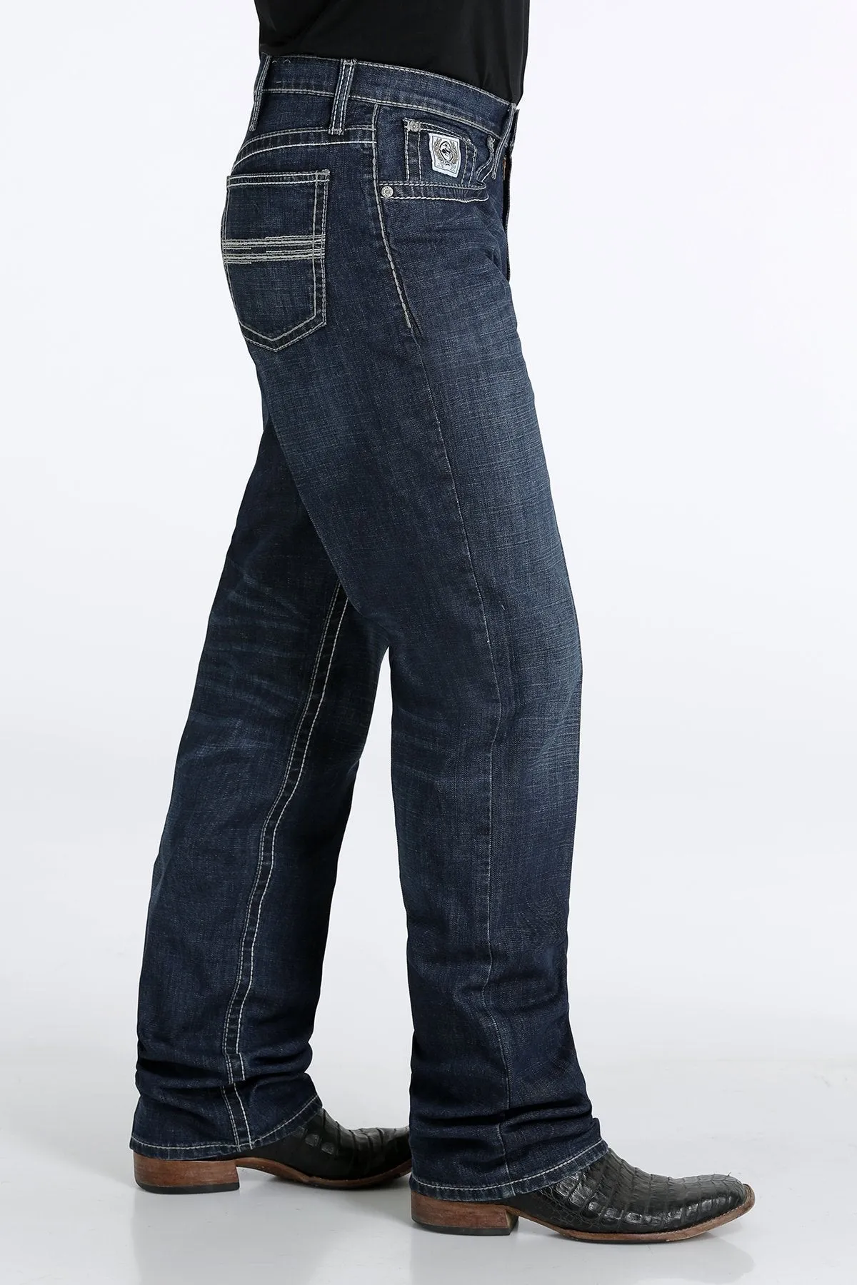 CINCH MEN'S RELAXED FIT WHITE LABEL PERFORMANCE DENIM - DARK STONEWASH STYLE MB92834039