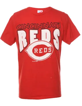 Cincinnati REDS RED & White Printed T-shirt - L