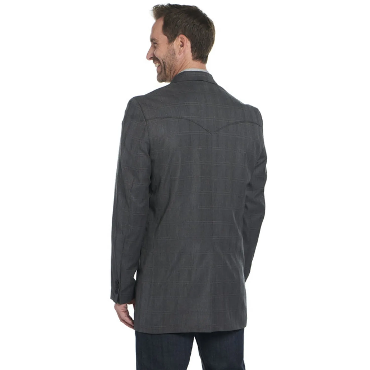 Circle S Mens Houston Grey Multi Poly/Rayon Two-Button Sport Coat