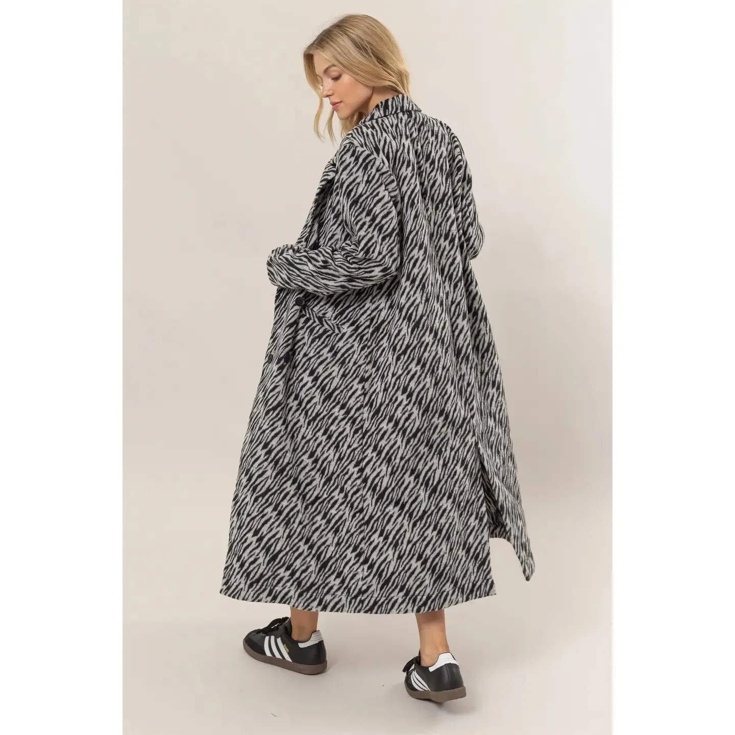 Classic Zebra Pattern Long Coat