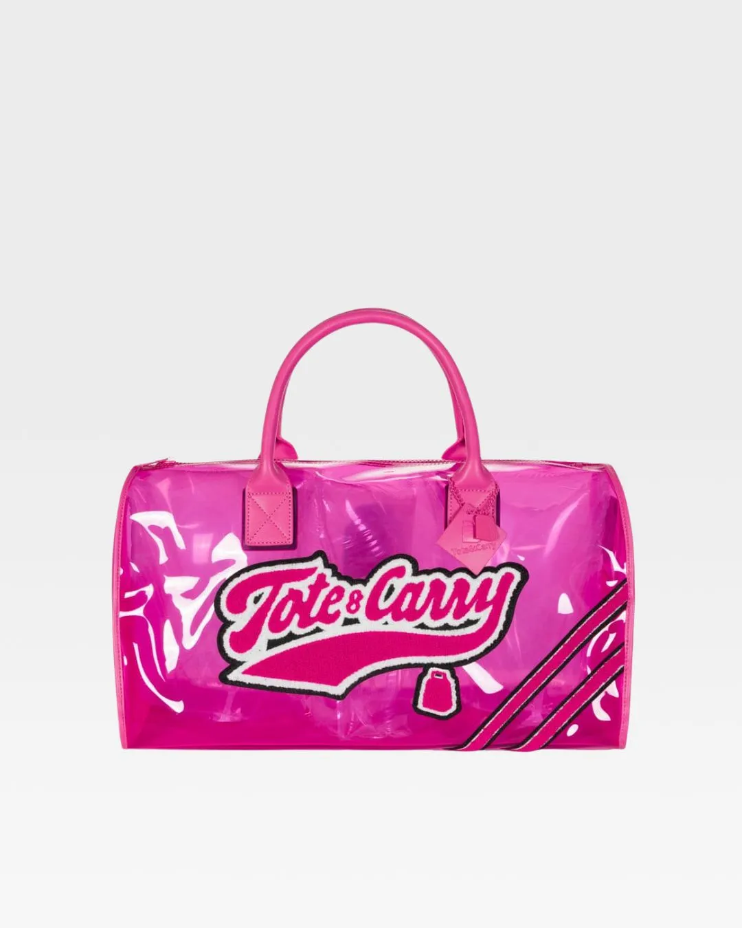 Clear Duffle Bag in Neon Pink