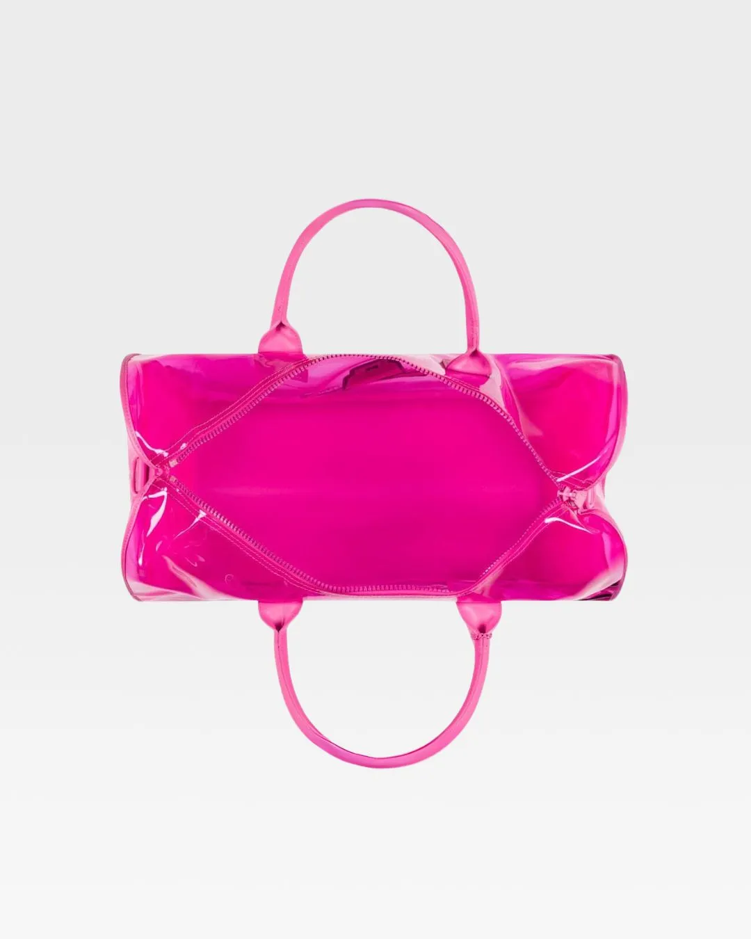 Clear Duffle Bag in Neon Pink