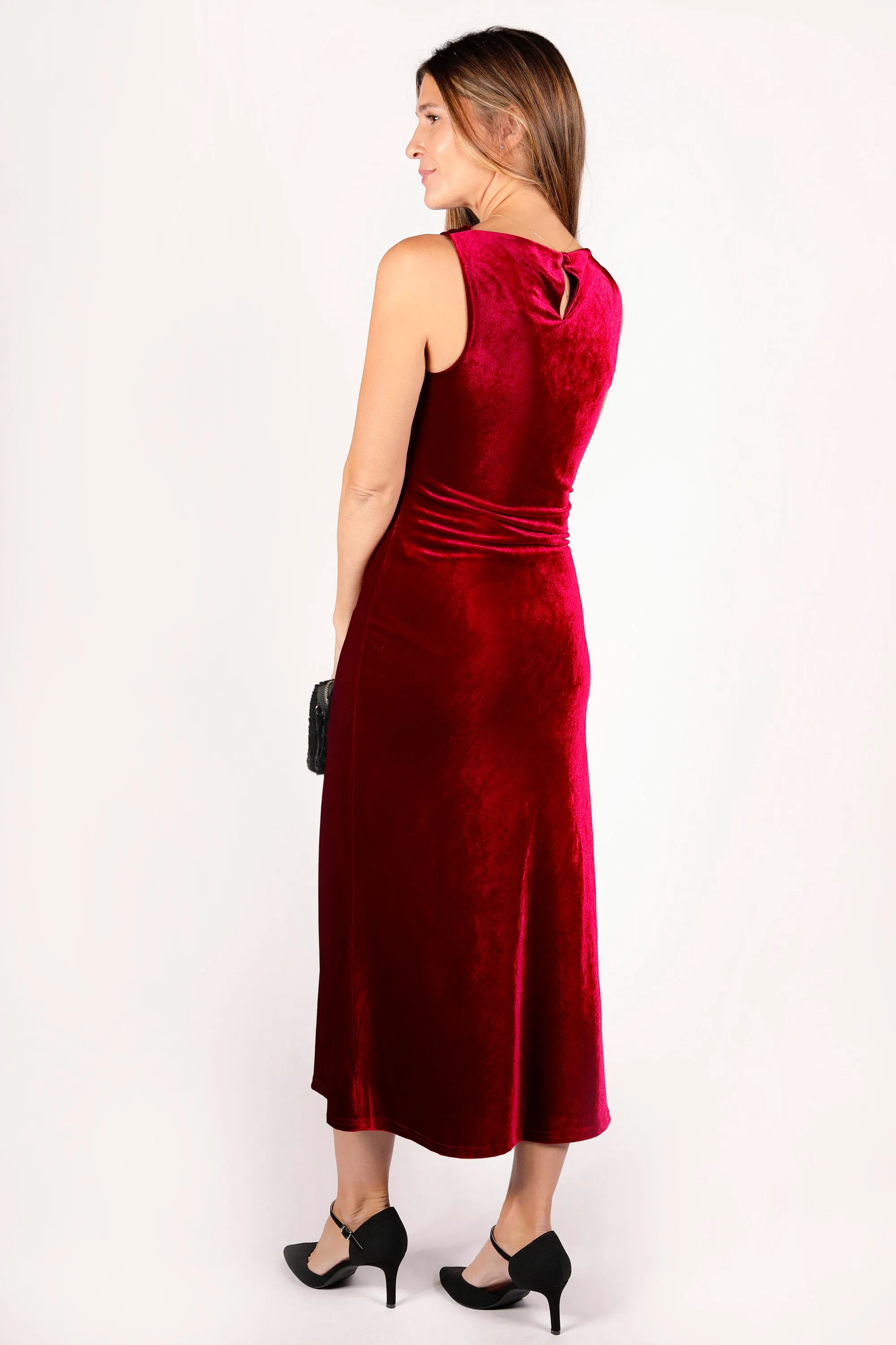 Crimson Velvet Maxi Dress