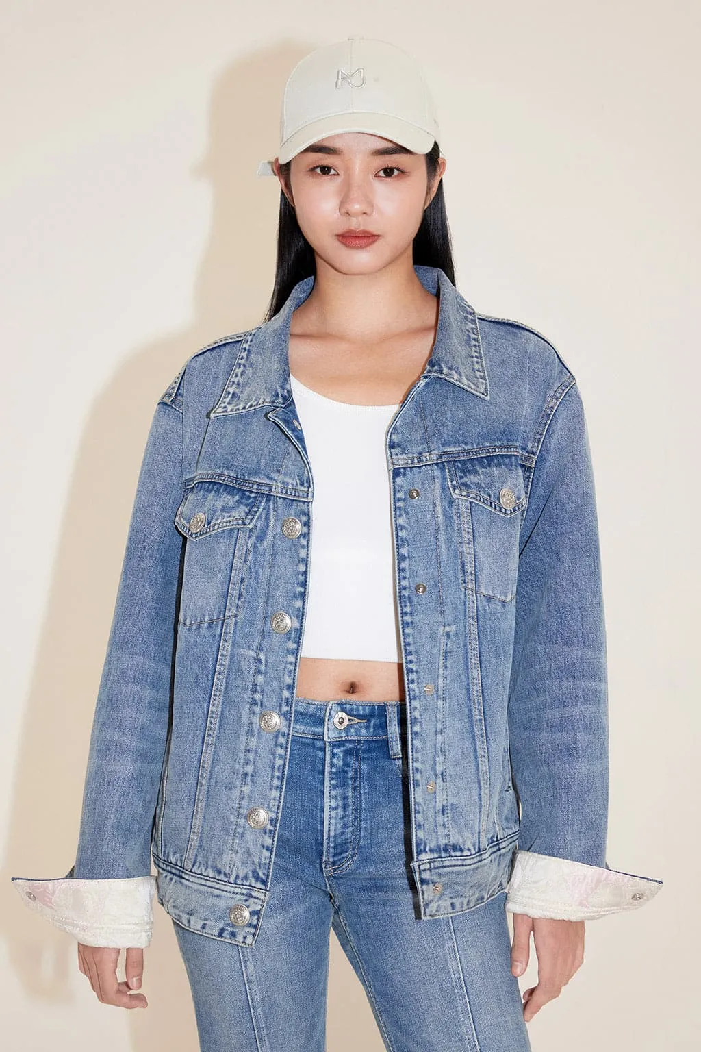 Delicate Embroidered Denim Jacket