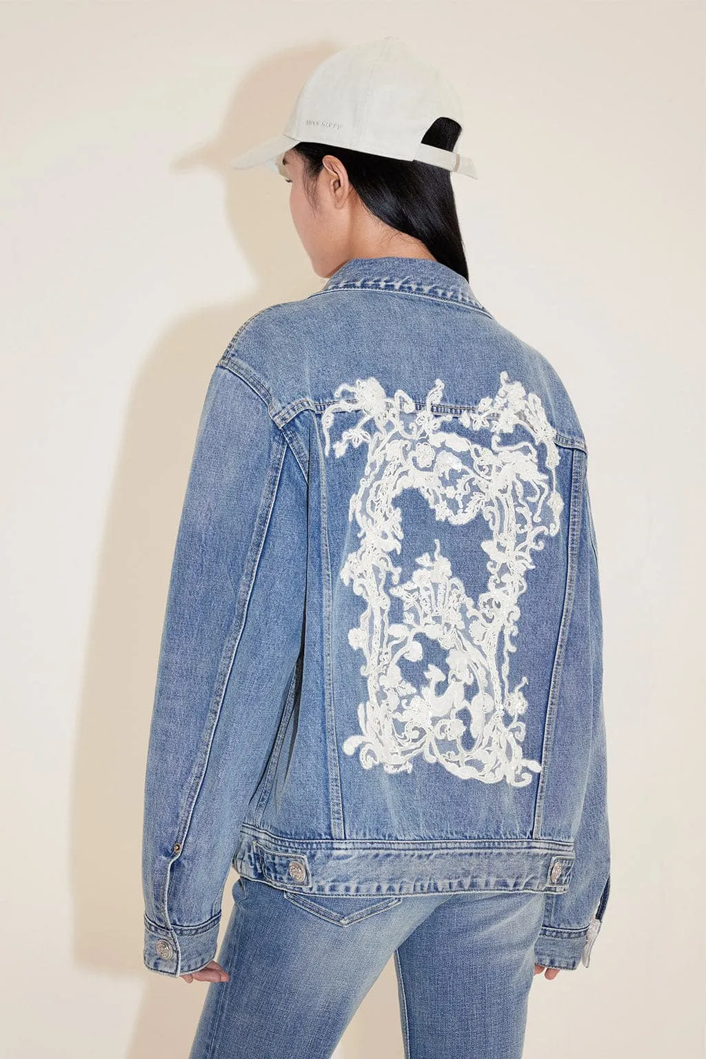 Delicate Embroidered Denim Jacket